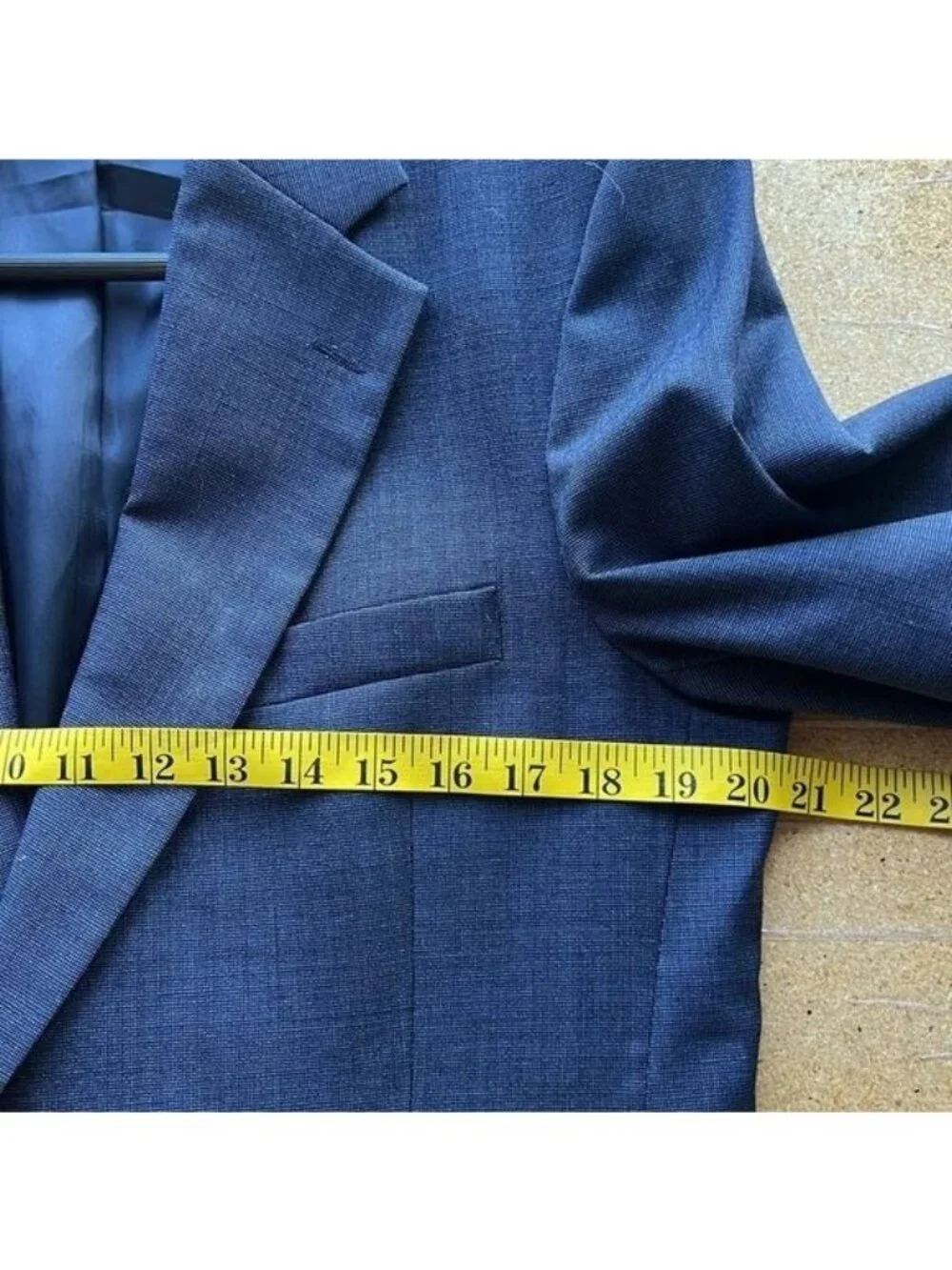 Burberry Blazer Mens XL Blue Two-Button Pure Wool Vintage Classic Formal Wear